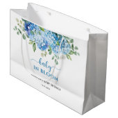 Grand Sac Cadeau Blue Hydrangea Baby in Bloom Baby shower (Devant Angle)