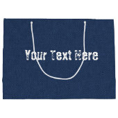 Grand Sac Cadeau Blue Jeans Fabric + Ajouter votre texte - Personna (Dos)