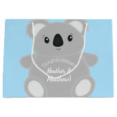 Grand Sac Cadeau Blue Koala Bear Baby shower (Devant)