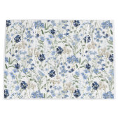 Grand Sac Cadeau Blue Wildflower Watercolor  (Devant)