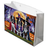 Grand Sac Cadeau Bluetick Coonhound Chiens Citrouille Halloween Fun (Dos Angle)