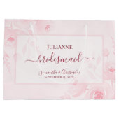 Grand Sac Cadeau Blush Pink Boho Chic Floral Wedding Bridesmaid (Dos)