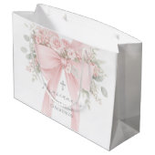 Grand Sac Cadeau Blush Pink Bow Floral First Holy Communion (Dos Angle)