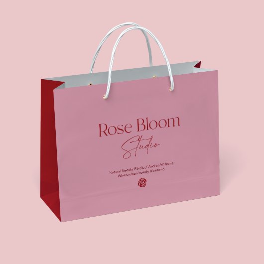 Grand Sac Cadeau Blush Pink Business Logo Shopping Bag