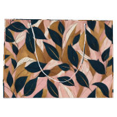 Grand Sac Cadeau Blush Pink Gold Boho Collection Feuille tendance (Dos)