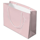 Grand Sac Cadeau Blush Pink Nom du script simple Bridesmaid (Dos Angle)