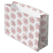 Grand Sac Cadeau Blush Pink White Snowflakes Christmas (Dos Angle)