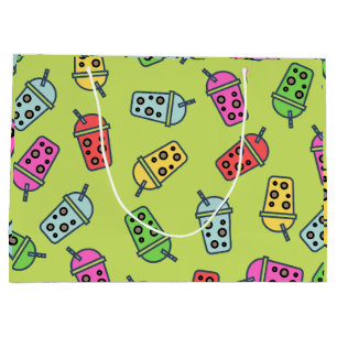 Grand Sac Cadeau Boba Bubble Tea Motif