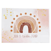 Grand Sac Cadeau Boho aquarelle arc-en-ciel (Dos)