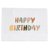 Grand Sac Cadeau Boho Arc-en-ciel manuscrit Joyeux Anniversaire (Dos)