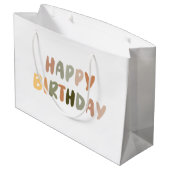 Grand Sac Cadeau Boho Arc-en-ciel manuscrit Joyeux Anniversaire (Dos Angle)