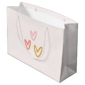 Grand Sac Cadeau Boho Baby Baby shower arc-en-ciel rose (Dos Angle)