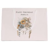 Grand Sac Cadeau Boho Flowers and Dreamcatcher - Anniversaire (Devant)