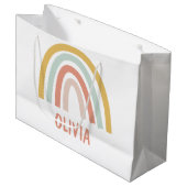 Grand Sac Cadeau Boho Rainbow Kids Personnalisé (Devant Angle)