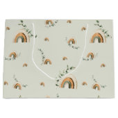 Grand Sac Cadeau Boho rainbows eucalyptus baby shower de pépinière (Devant)