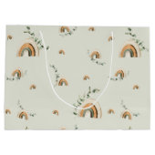 Grand Sac Cadeau Boho rainbows eucalyptus baby shower de pépinière (Dos)