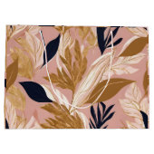 Grand Sac Cadeau Boho rose vif Feuilles Collection moderne (Dos)