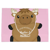 Grand Sac Cadeau Bois du Baby shower de l'orignal (Dos)