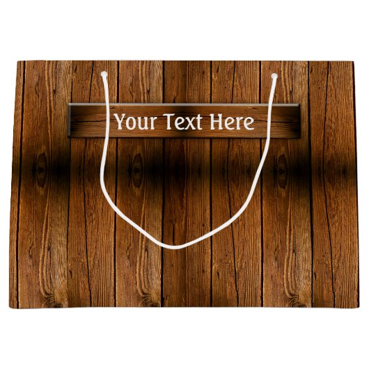 Grand Sac Cadeau Bois rustique polyvalent (Devant)