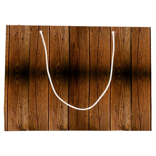 Grand Sac Cadeau Bois rustique polyvalent (Dos)