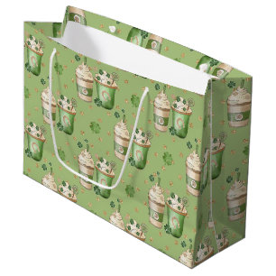 GRAND SAC CADEAU BOISSONS VERTES ET CRÈME PASTEL