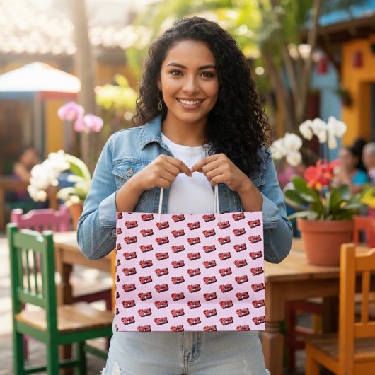 Grand Sac Cadeau Bombe cerise