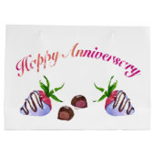Grand Sac Cadeau Bon Anniversaire Chocolat fraises couvertes (Dos)