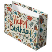 Grand Sac Cadeau Bon cadeau d'anniversaire (Devant Angle)