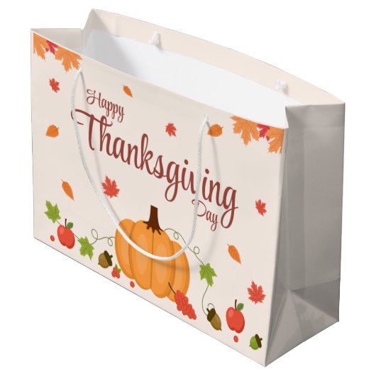 Grand Sac Cadeau bon thanksgiving (Dos Angle)