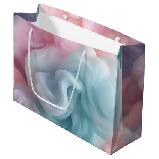 Grand Sac Cadeau Bonbon en coton Pastel (Devant Angle)