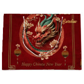 Grand Sac Cadeau Bonne année de dragon chinois (Devant)