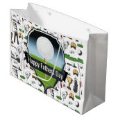 Grand Sac Cadeau Bonne Fête des pères Golfer (Devant Angle)