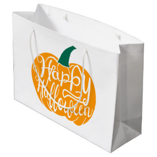 Grand Sac Cadeau Bonne lettre Halloween sur citrouille sculpté