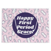 Grand Sac Cadeau Bonne Première Période Pink Cute Tampon Pad (Devant)