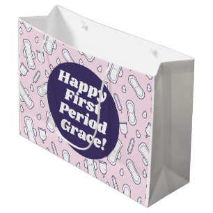 Grand Sac Cadeau Bonne Première Période Pink Cute Tampon Pad
