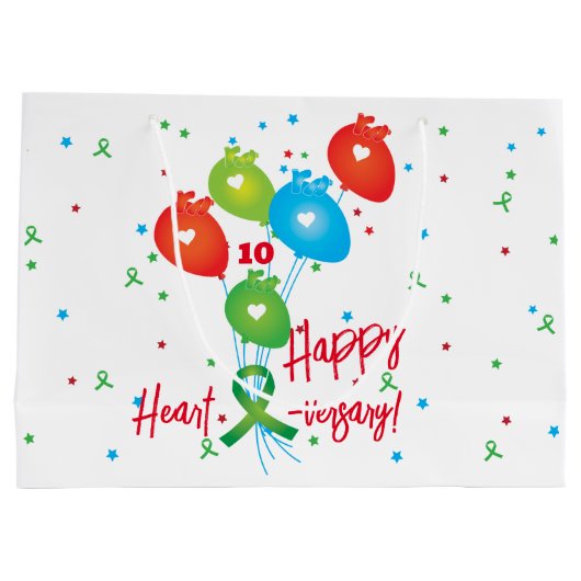 Grand Sac Cadeau Bonne transplantation de ballons cardiaques (Dos)