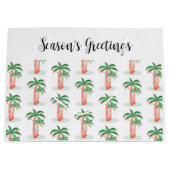 Grand Sac Cadeau Bonnes Fêtes Palm Tree Noël (Devant)