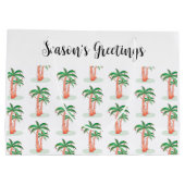 Grand Sac Cadeau Bonnes Fêtes Palm Tree Noël (Dos)