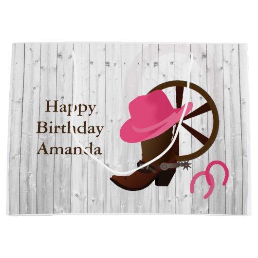 Grand Sac Cadeau Boot de fille Boot Rustique Design LGB (Devant)