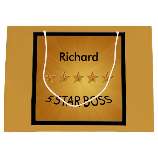 Grand Sac Cadeau Boss Day Cinq étoiles Boss Custom LGB (Devant)