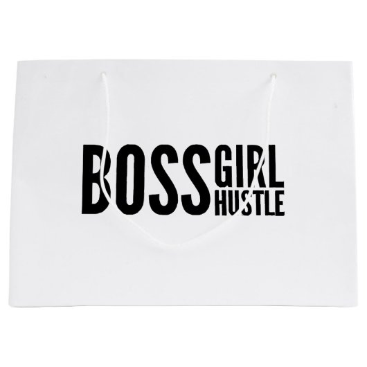 Grand Sac Cadeau Boss girl Hustle, Boss girls autonomisation slogan (Devant)