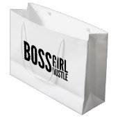 Grand Sac Cadeau Boss girl Hustle, Boss girls autonomisation slogan (Devant Angle)