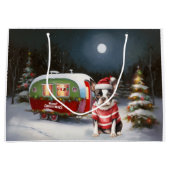 Grand Sac Cadeau Boston Terrier Caravan Christmas Adventure (Devant)