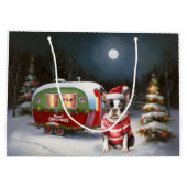 Grand Sac Cadeau Boston Terrier Caravan Christmas Adventure (Dos)