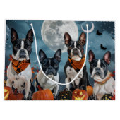 Grand Sac Cadeau boston terrier Halloween Éffrayant (Dos)