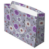 Grand Sac Cadeau Botanique violet Fleur sauvage moderne (Dos Angle)