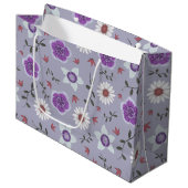 Grand Sac Cadeau Botanique violet Fleur sauvage moderne (Devant Angle)