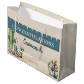 Grand Sac Cadeau Bottes de cactus occidental Country Personnalisées (Devant Angle)