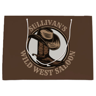 Grand Sac Cadeau Bottes de cowboy Occidentales Wild West personnali