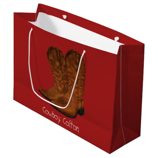 Grand Sac Cadeau Bottes de cowboy vintages (Devant Angle)